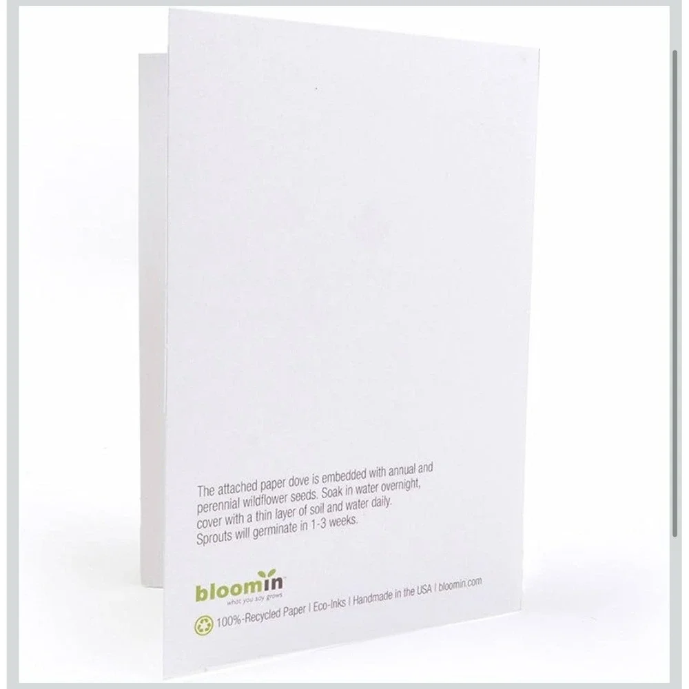 Bloomin Seeds N' Greetings Cards - Handmade Seed Paper -Peace & Joy (8 Pack)
